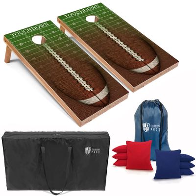 Tailgating Pros Cornhole Board Set w/Bags, Carrying Case-4'x2' Cornhole Toss-Tournament & Lightweight Options-Optional LED Lights