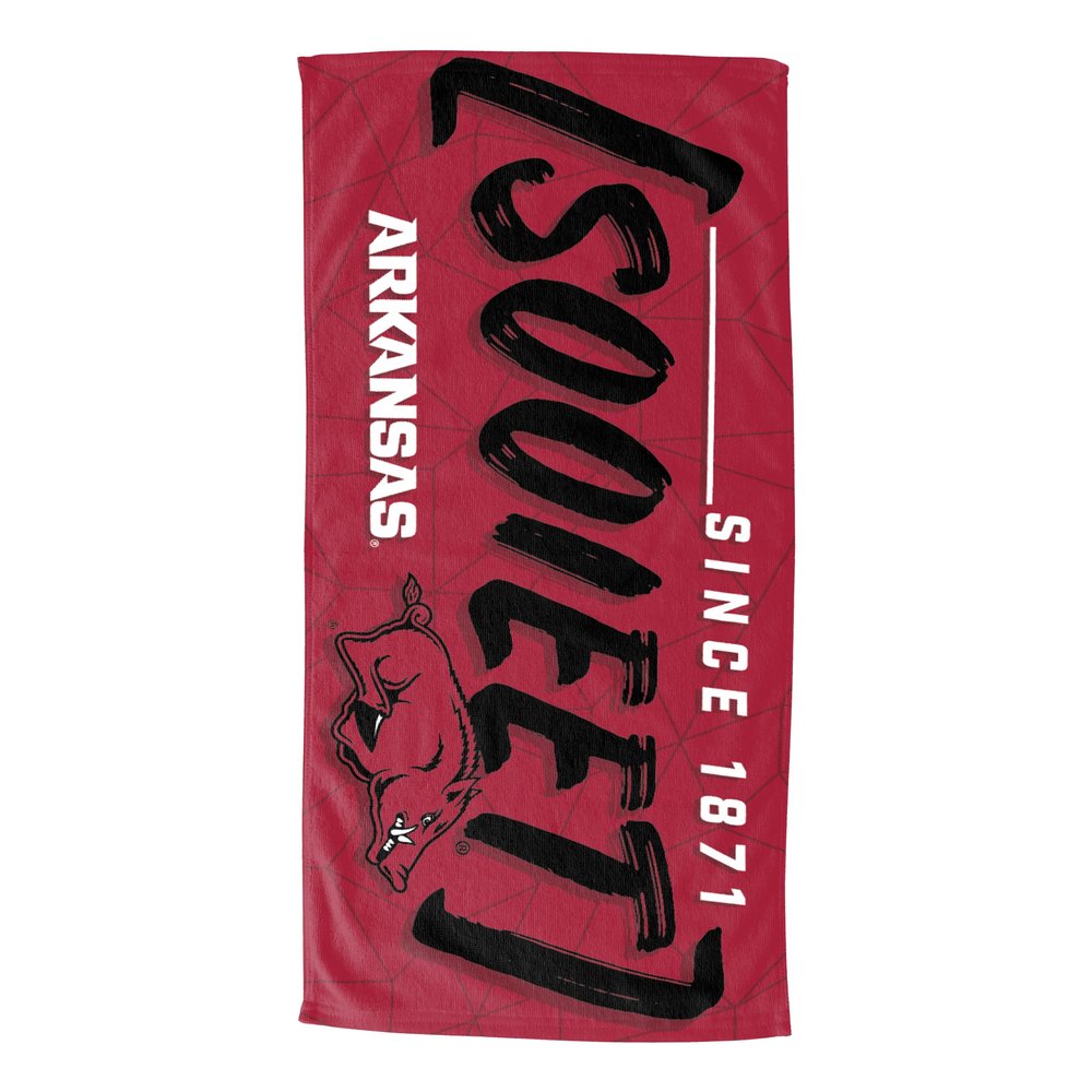 Northwest NCAA Arkansas Razorbacks Unisex-Youth Hooded Youth Beach Towel, 21" x 51", Facet