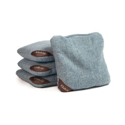 Elakai Cornhole Bags All Weather Single Sided Herringbone Regulation Size and Weight Set of 4 Sky Blue 6 in x 6 in
