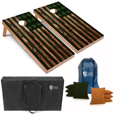 Tailgating Pros Cornhole Board Set w/Bags, Carrying Case-4'x2' Cornhole Toss-Tournament & Lightweight Options-Optional LED Lights