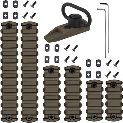 Gotical Combo of 5 Slots & 7 Slots Rail Picatinny Rail Section Adapter Super Value Pack with Set of ScrewsPicatinny Accessory Rail (TAN/FDE - Each Rail 2 PCS)