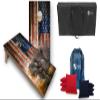 Tailgating Pros Tournament Grade American Themed Cornhole Board Set w/LED Rings, Bean Bags and Carrying Case - 4'x2' Cornhole Toss view 1