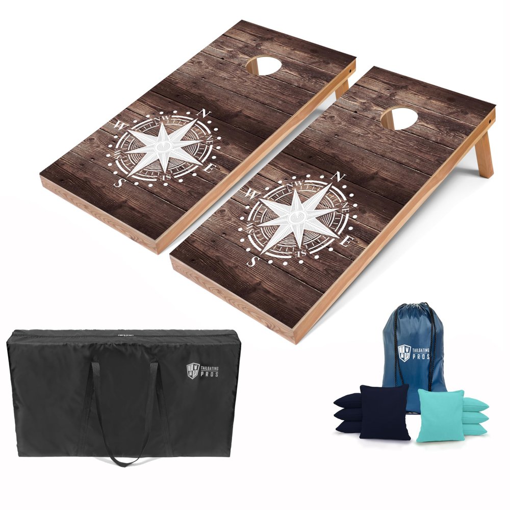 Tailgating Pros Lightweight Regulation Cornhole Boards 2x4 ft, Portable & Durable with Bright, Fun Printed Designs Outdoor Game Set for Backyard, Tailgating & Beach