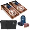 Tailgating Pros American Themed Cornhole Board Set - Official Regulation Size 4'x2' Corn Hole Toss Game w/Set of 8 Bean Bags and Carrying Case - Outdoor Tailgate Yard Game view 1