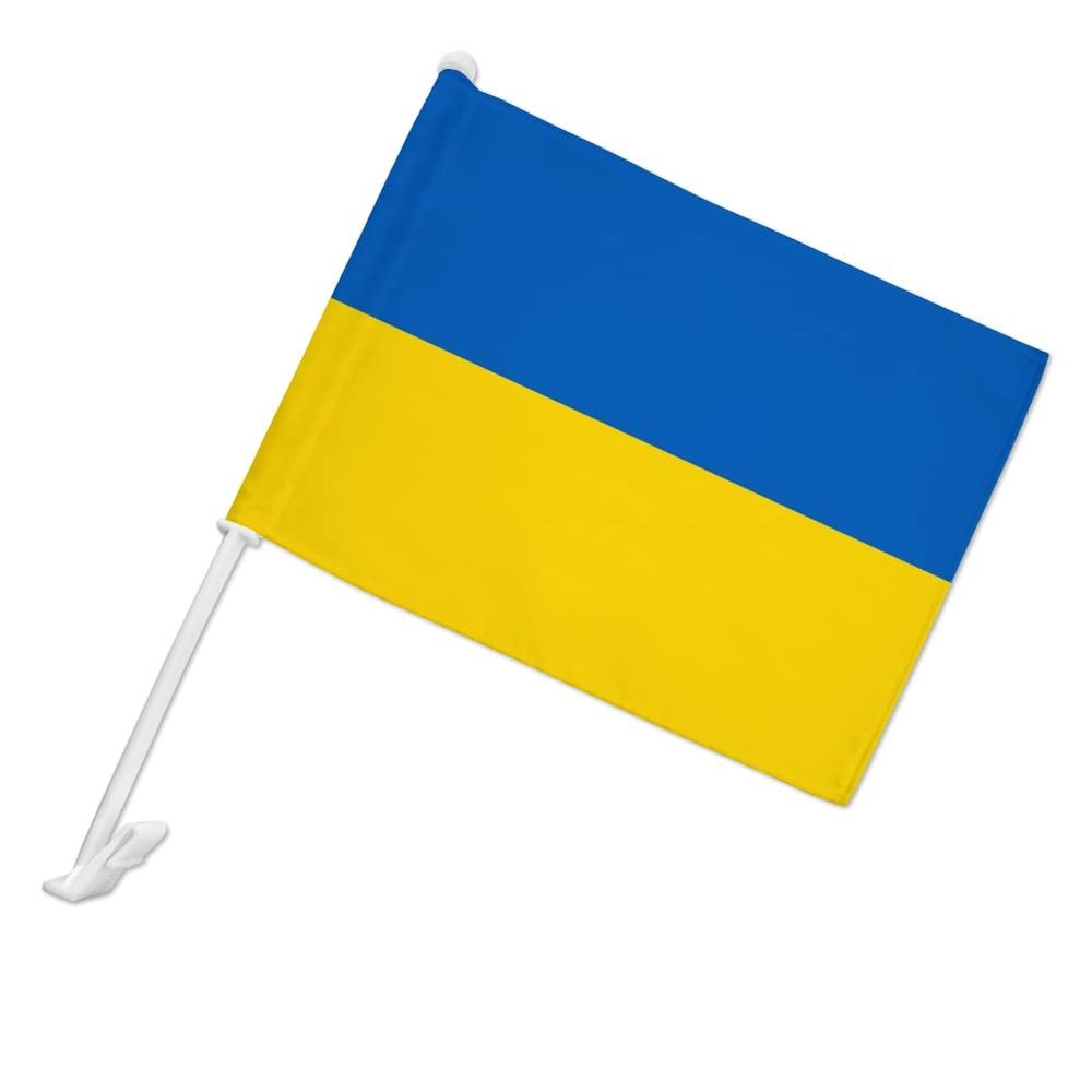 GRAPHICS & MORE Ukraine Country Flag Car Truck Flag with Window Clip On Pole Holder