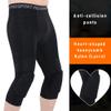 Basketball Pants with Knee Pads for Men, 3/4 Compression Tights Leggings, Football Baseball Soccer Sports Protector Gear Black view 3