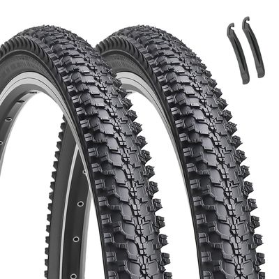 2-Pack 26-inch Mountain Bike Tires: Hycline 26x1.95 inch (54-559mm) Folding Replacement Puncture-Resistant Bicycle Tires with Pair Tire Levers for MTB Off-Road Bike