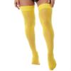 Agoky Women's Stretchy Stay Up Pantyhose Glossy Shiny Oil Footed Tights Silk Stockings Solid Yellow One Size view 1