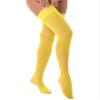 Agoky Women's Stretchy Stay Up Pantyhose Glossy Shiny Oil Footed Tights Silk Stockings Solid Yellow One Size view 3