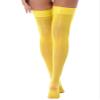Agoky Women's Stretchy Stay Up Pantyhose Glossy Shiny Oil Footed Tights Silk Stockings Solid Yellow One Size view 4