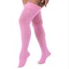 Agoky Women's Stretchy Stay Up Pantyhose Glossy Shiny Oil Footed Tights Silk Stockings Solid Pink One Size view 2