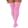 Agoky Women's Stretchy Stay Up Pantyhose Glossy Shiny Oil Footed Tights Silk Stockings Solid Pink One Size view 4