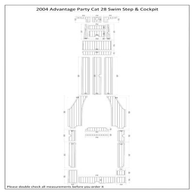 Boat EVA Faux Teak Decking Floor Compatible with 2004 Advantage Party Cat 28 Swim Step Cockpit