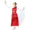 Danzcue Womens Metallic Worship Dance Tunic with Side Slits(White Dress Not Included), Metallic Scarlet, L-XL view 4