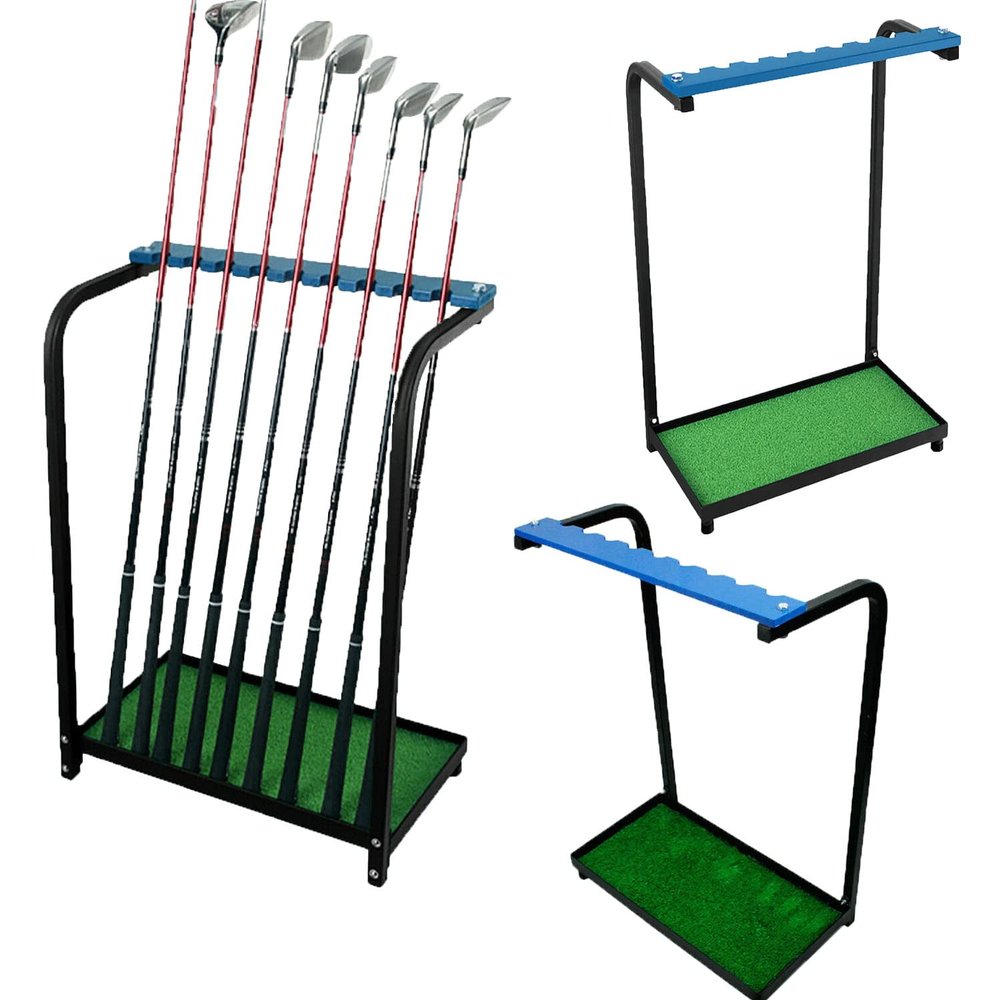 Nisorpa Golf Club Rack Golf Club Organizer 9 Clubs Golf Putter Stand Holder -Indoor Display Rack Metal Golf Club Display Rack for Storage Sports Outdoors Wall Garage