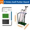 Nisorpa Golf Club Rack Golf Club Organizer 9 Clubs Golf Putter Stand Holder -Indoor Display Rack Metal Golf Club Display Rack for Storage Sports Outdoors Wall Garage view 2