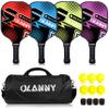 OLANNY Pickleball Paddles Set of 4 Pickleball Rackets Graphite Pickleball Set Polymer Honeycomb CoreLightweight Pickleball Set Includes 4 Pickleball Paddles + 4 Balls + 1 Pickleball Bag view 1