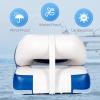 Goplus Low/High Back Boat Seats, Folding Boat Seat with Stainless Steel Screws & Aluminum Hinges, Thickened Sponge Padding, Waterproof Fishing Captain Boat Seats (2 Packs Blue & White) view 3