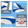 Goplus Low/High Back Boat Seats, Folding Boat Seat with Stainless Steel Screws & Aluminum Hinges, Thickened Sponge Padding, Waterproof Fishing Captain Boat Seats (2 Packs Blue & White) view 4