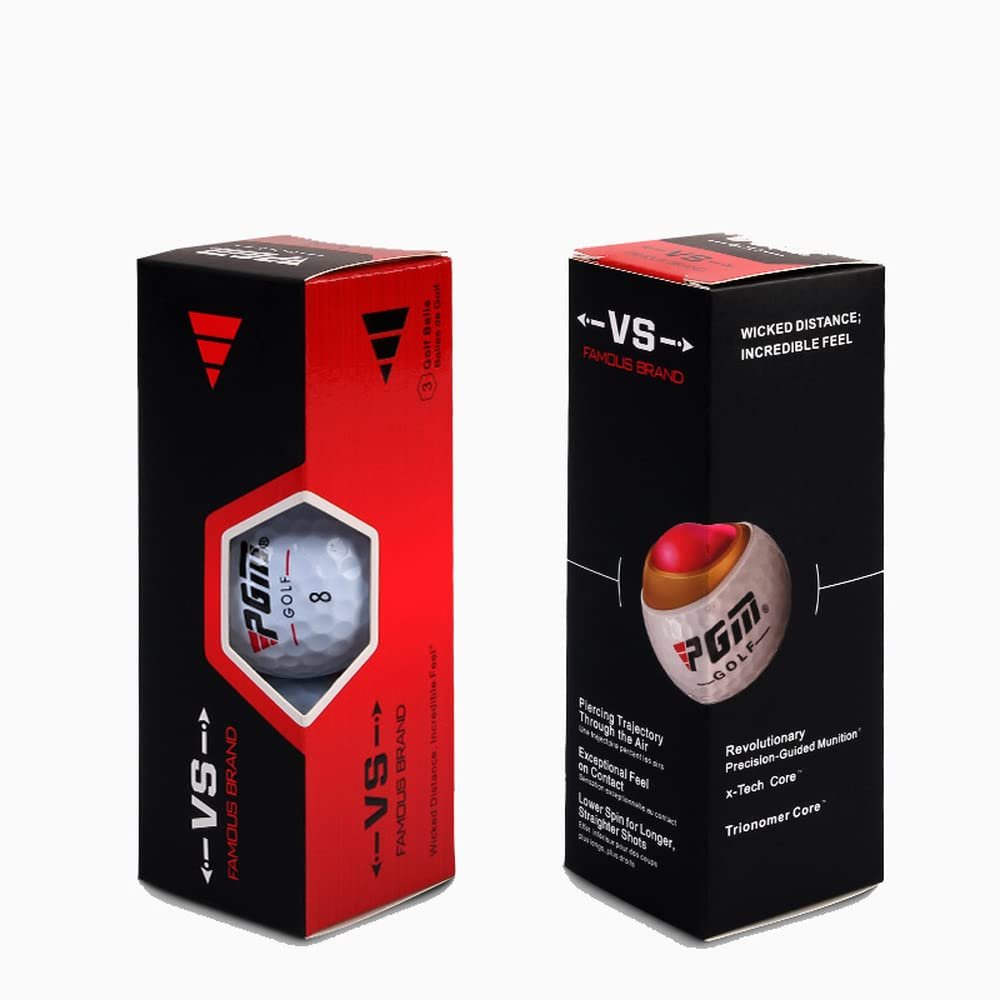 Aiwhlmn Golf Ball Three-Layer Match Ball Gift Box Package Golf Ball Set 12pcs Set 3pcs Set Sports Game Use Ball (3 Pieces)