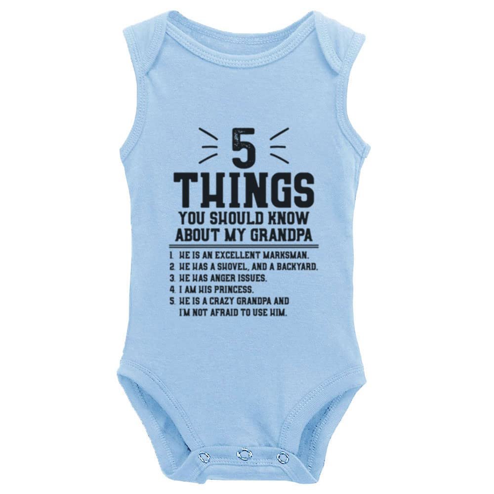5 Things You Should Konw About My Grandpa Cute Baby Cartoon Bodysuit Sleeveless Rompers Jumpsuit Unisex
