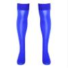 Agoky Women's Stretchy Stay Up Pantyhose Glossy Shiny Oil Footed Tights Silk Stockings Solid Royal Blue One Size view 4