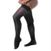 Agoky Women's Stretchy Stay Up Pantyhose Glossy Shiny Oil Footed Tights Silk Stockings Solid Black One Size view 2
