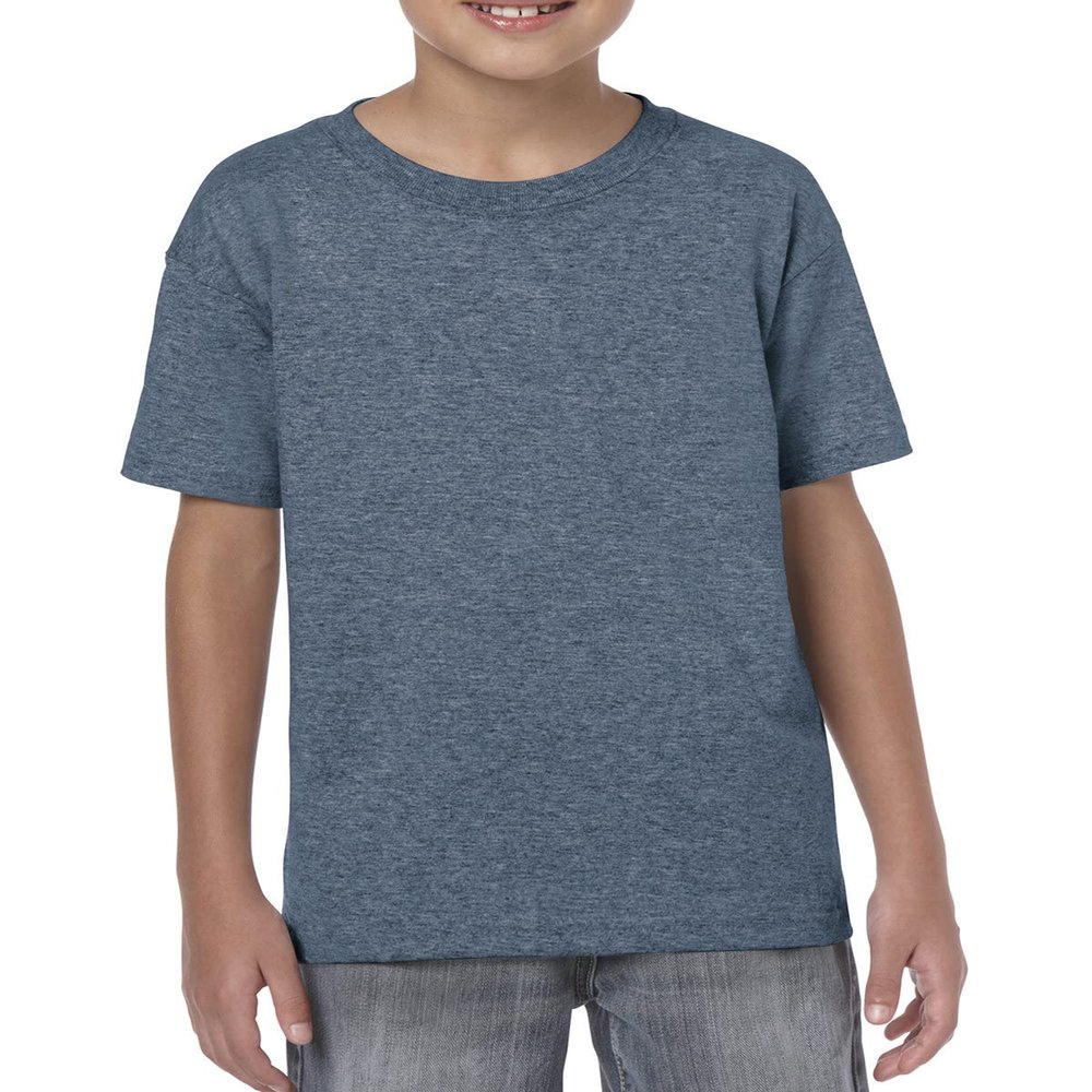 JustBlanks Boys 100% Cotton Short Sleeve Tee Crew Neck Cool Dry Short Sleeve Tee Shirts for Boys - Heather Navy - XS
