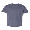 JustBlanks Boys 100% Cotton Short Sleeve Tee Crew Neck Cool Dry Short Sleeve Tee Shirts for Boys - Heather Navy - XS view 3