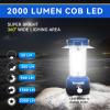 Durapower LED Camping Lantern Rechargeable, Bright 2000 Lumen, 5 Modes, 4000 mAh Power Bank, IP44 Waterproof Lantern for Hurricane, Emergency, Power Outages, Home view 2