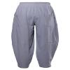COSDREAMER Men's Baggy Harem Pant Drawstring Casual Cotton Linen Pants (Small, Grey) view 2