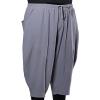COSDREAMER Men's Baggy Harem Pant Drawstring Casual Cotton Linen Pants (Small, Grey) view 4