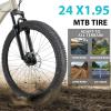 2-Pack 24-inch Mountain Bike Tires: Hycline 24x1.95 inch (54-507mm) Folding Replacement Puncture-Resistant Bicycle Tires with Pair Tire Levers for MTB Off-Road Bike view 4