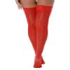 Agoky Women's Stretchy Stay Up Pantyhose Glossy Shiny Oil Footed Tights Silk Stockings Solid Red One Size view 4