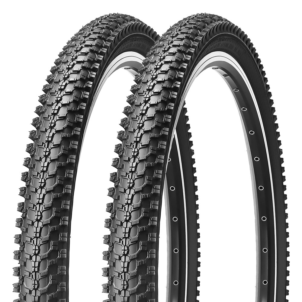 MOHEGIA 26x1.95 Inch Mountain Bike Tires,26" Steel Bead All-Terrain Folding MTB Replacement Tires 2-Pack - High-Performance Durable for Off-Road, Street & Trail Adventures-2 Unit