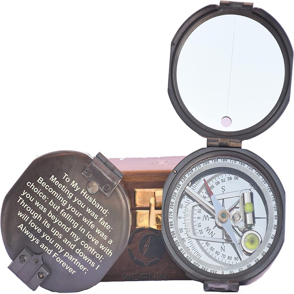 Compass, Gift for Husband,Anniversary,Wedding Gift for Him, Long Distance Boyfriend Gift, Fiance Gift I Miss You Long Distance Relationship Gift for Army Boyfriend Gift