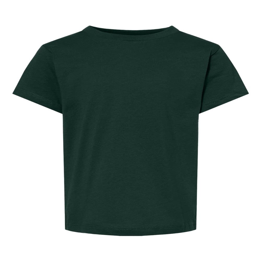 JustBlanks Baby Short Sleeve Casual Tee Shirt Dri-Power Lightweight Crew Neck T-Shirt for Kids - Forest - 3T