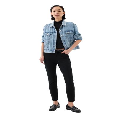 GAP Womens Skinny Ankle in Bi-Stretch Pants, True Black V2, 18 US