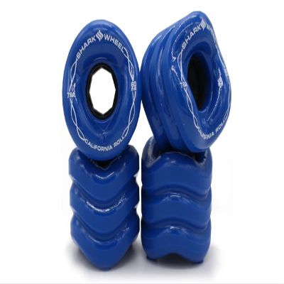 Shark Wheel 60 mm 78a, Skateboard Cruising Wheels, California Roll, Blue Ibiza, Set of 4 Wheels