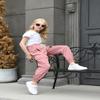 AOWKULAE Big Girls Pants, Drawstring Elastic Waist Lightweight Loose Tapered Cargo Jogger Pants with Multi Pockets for Girl, Pink, 13-14 Years = Tag 170 view 4