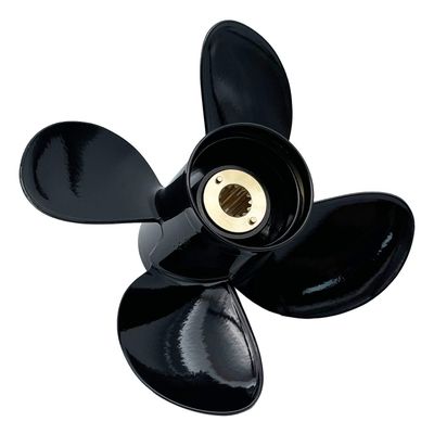 RASON-REX OEM Grade Aluminum Outboard 4 Blades Classic Pressed-in Propeller for Mercury Outboard Engines 25-30HP Bigfoot,40-60HP Sea Pro/Marathon/Mariner/Force 10.6X12 Pitch with 13 Spline Tooth,RH