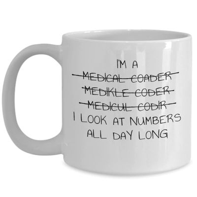 Medical Coder Coffee Mug, Gift for Medical Transcriptionist, Funny Medical Coding Cup