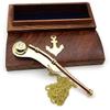 Nautical Solid Brass & Copper Boatswain (Bosun) 5" Whistle Chain with Rosewood Box (Brass & Copper) view 1