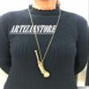 Nautical Solid Brass & Copper Boatswain (Bosun) 5" Whistle Chain with Rosewood Box (Brass & Copper) view 2