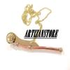 Nautical Solid Brass & Copper Boatswain (Bosun) 5" Whistle Chain with Rosewood Box (Brass & Copper) view 4