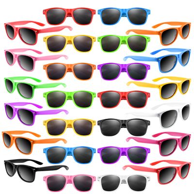 FEPITO 60 Pack Neon Sunglasses in Bulk 10 Colors Sunglasses Party Favors for Beach Birthday Party Pool Wedding Party Supplies