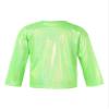FEESHOW Kids Girls Shiny Metallic T-Shirt Long Sleeve Loose T-Shirt for Stage Performance Costume Jazz Hip Hop Dancewear Green A 7-8 Years view 2