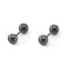 2Pair Medical Titanium Steel Stud Earring Small Ball Screws Small Earrings Ear Bone Nail Lip Piercing Body Jewelry (Main Stone Color : Ball Silze 5mm, Metal Color : Black) view 1