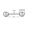 2Pair Medical Titanium Steel Stud Earring Small Ball Screws Small Earrings Ear Bone Nail Lip Piercing Body Jewelry (Main Stone Color : Ball Silze 5mm, Metal Color : Black) view 4