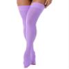Agoky Women's Stretchy Stay Up Pantyhose Glossy Shiny Oil Footed Tights Silk Stockings Solid Lavender One Size view 1